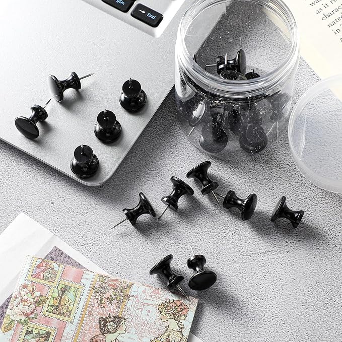 Outus 60 Pcs Giant Push Pins Jumbo Tacks 1/1.8inch Plastic Head - Image 5