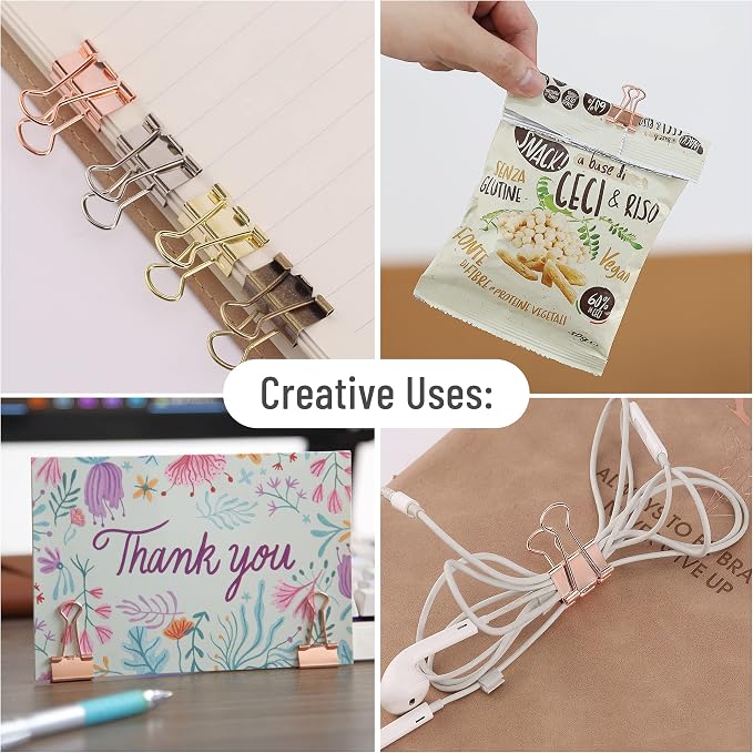 Mr. Pen- Metal Binder Clips, 2 Inches, Extra Large Size | Rose Gold Binder - Image 6