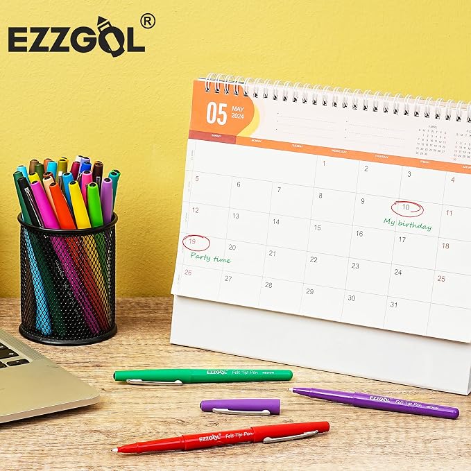 Ezzgol 30 Colors Felt Tip Pens, 30 Pack, 0.7mm Premium Medium Fine Point - Image 5