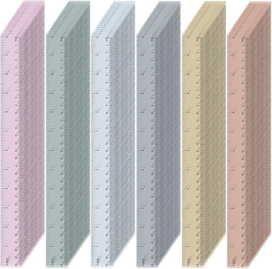 ForraFun 120 Pcs 12 Inch Plastic Ruler Bulk Colorful Transparent Ruler by Unknown