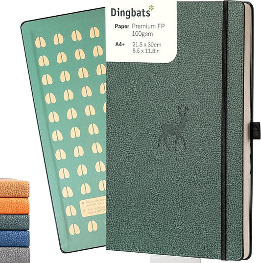 Dingbats* - Wildlife Squared Extra Large A4 Notebook - PU Leather Hardcover by DingbatsNotebooks