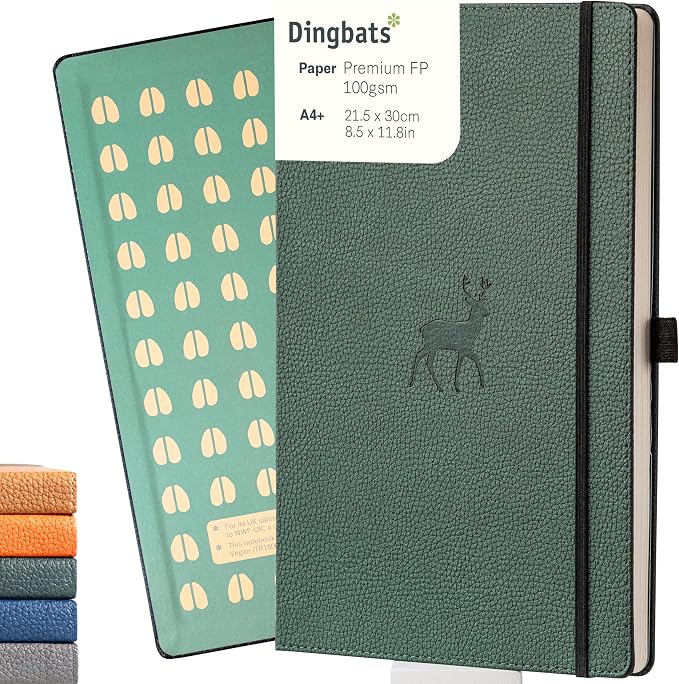 Dingbats* - Wildlife Plain Extra Large A4 Notebook - PU Leather Hardcover by DingbatsNotebooks