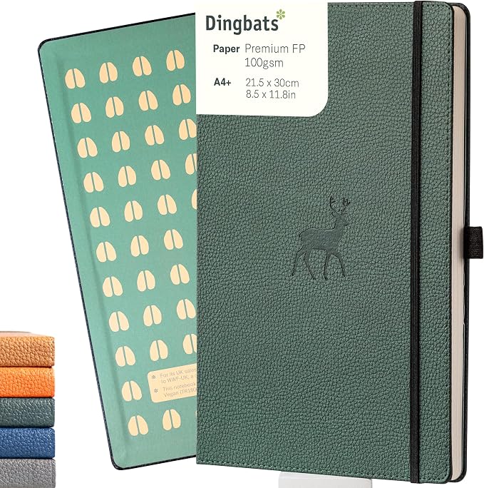 Dingbats* - Wildlife Lined Extra Large A4 Notebook - PU Leather Hardcover by DingbatsNotebooks