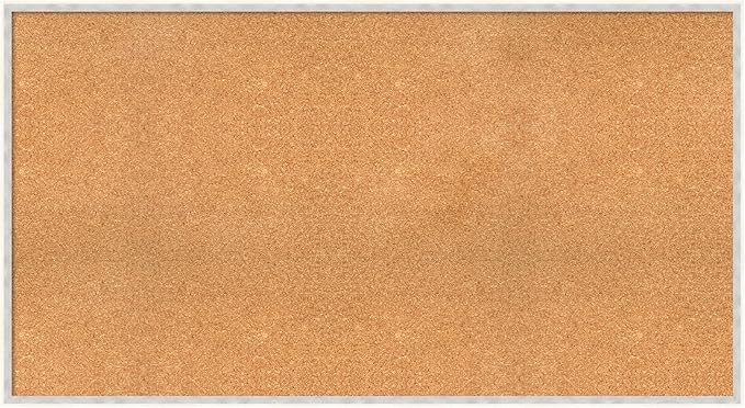 Amanti Art Natural Cork Board for Wall, 29x53 Vision Board with White Frame, Oversize Corkboard Office Decor for Home Organization, Modern Corkboard Pinboard to Display Items for Home Organization in-DeskLoop Office