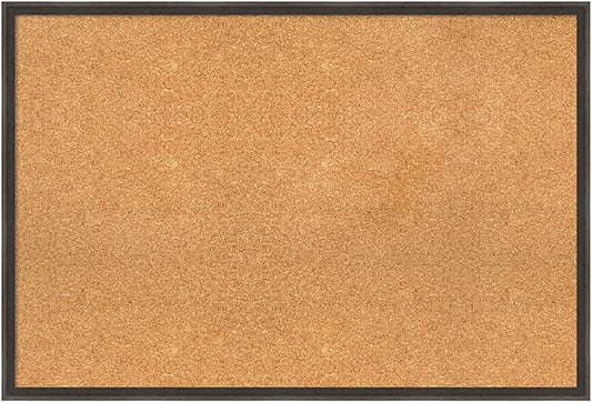 Amanti Art Natural Cork Board for Wall, 25x37 Vision Board with Brown Wood Frame, Large Corkboard Office Decor for Home Organization, Casual Corkboard Pinboard to display items for home organization-DeskLoop Office
