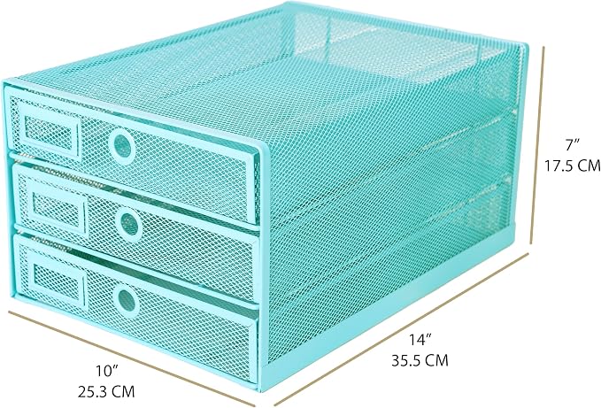 Exerz Paper Sorter 3 Drawer Wire Mesh A4 / Desk Multifunctional Desk - Image 3