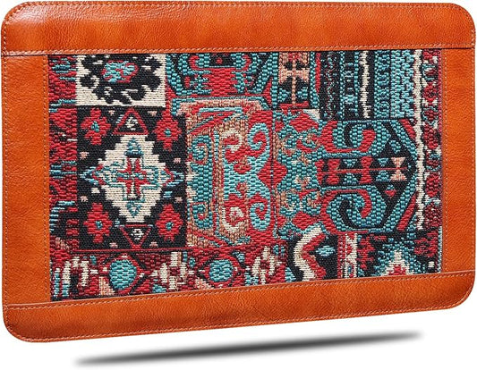 13-13.3 Inch Laptop Sleeve Compatible With MacBook Pro 13 M2(2022) M1(2021) Genuine Leather Laptop Case, Laptop Cover Compatible With MacBook Air 13 M3 M2 M1(2020) Laptop Protective Pouch,Brown