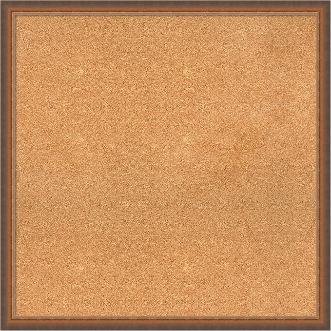 Amanti Art Natural Cork Board for Wall, 30x30 Vision Board with Bronze Frame, Large Corkboard Office Decor for Home Organization, Modern Corkboard Pinboard to Display Items for Home Organization in-DeskLoop Office