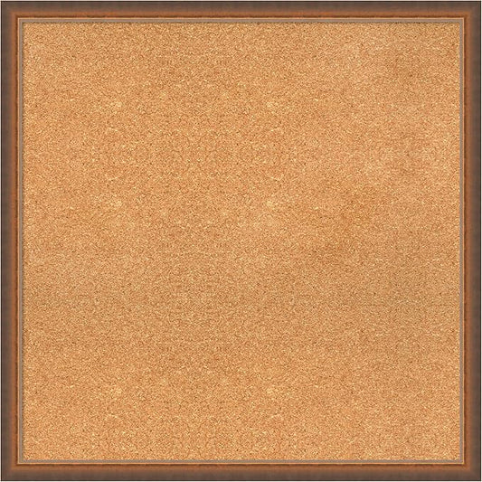 Amanti Art Natural Cork Board for Wall, 30x30 Vision Board with Bronze Frame, Large Corkboard Office Decor for Home Organization, Modern Corkboard Pinboard to Display Items for Home Organization in-DeskLoop Office
