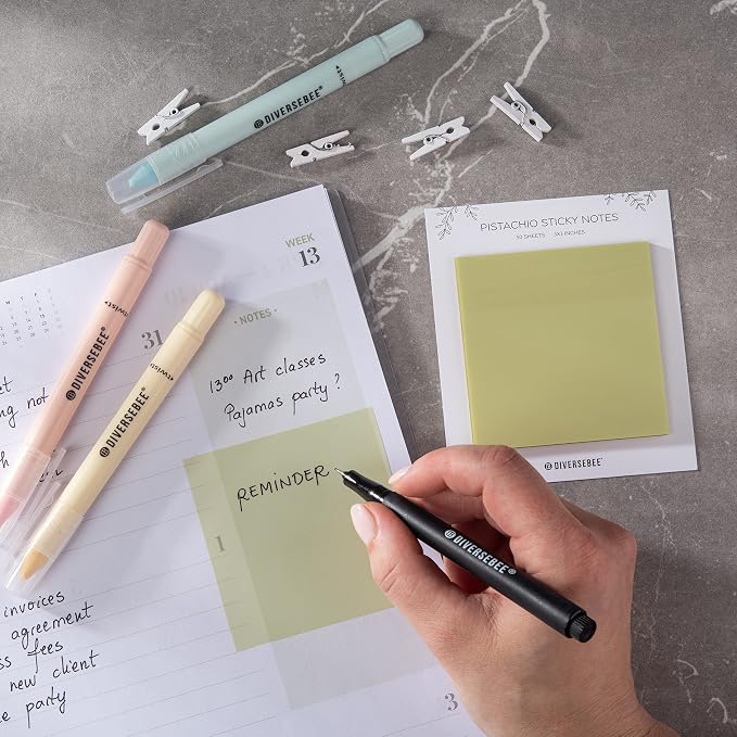 DiverseBee 50 Sheets Pastel Transparent Sticky Notes, 3x3” Clear Sticky Tabs - Image 5