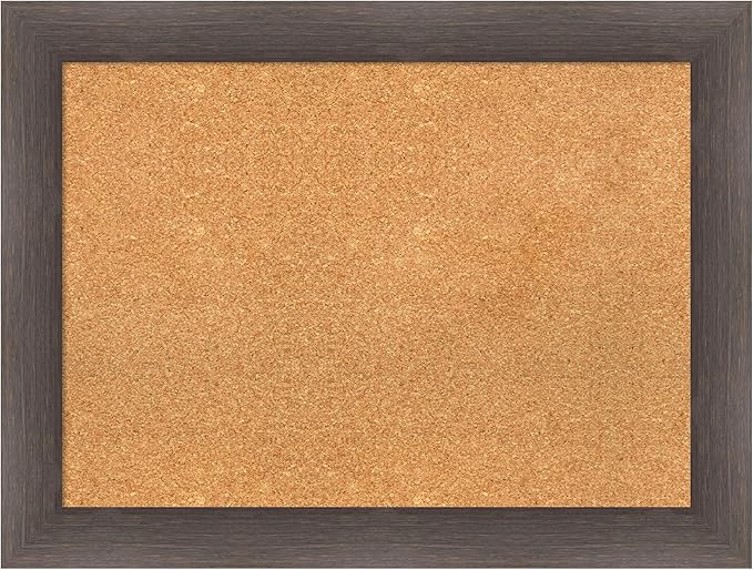 Amanti Art Natural Cork Board for Wall, 25x33 Vision Board with Brown Wood Frame, Medium Corkboard Office Decor for Home Organization, Rustic Farmhouse Corkboard Pinboard to display items for home-DeskLoop Office