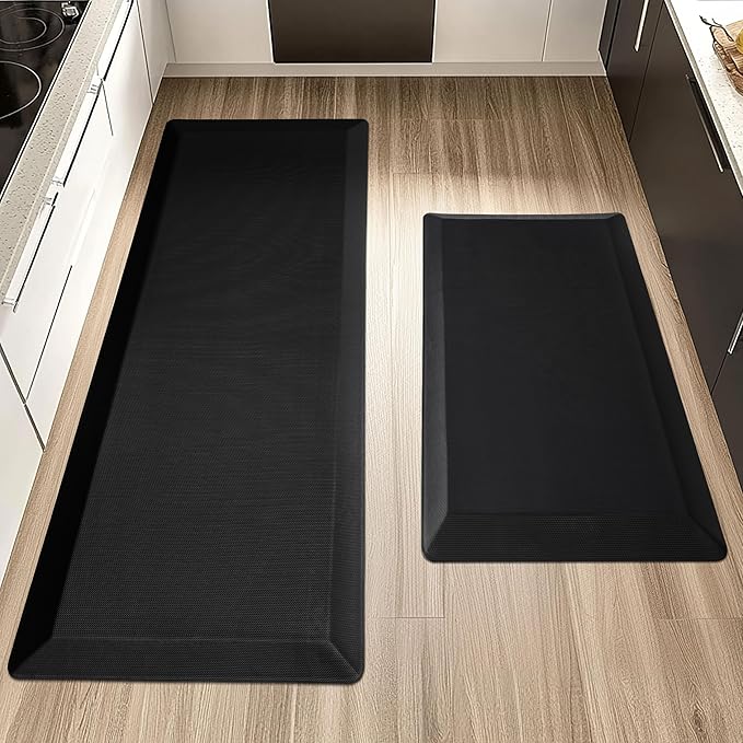 2 PCS Anti Fatigue Kitchen Mats for Floor, 9/10 Extra Thick Cushioned Standing Desk Mat, Comfort Memory Foam Ergonomic Kitchen Rugs and Mats Non-Slip Waterproof for Office, Kitchen, 20"x32"+20"x48"-DeskLoop Office