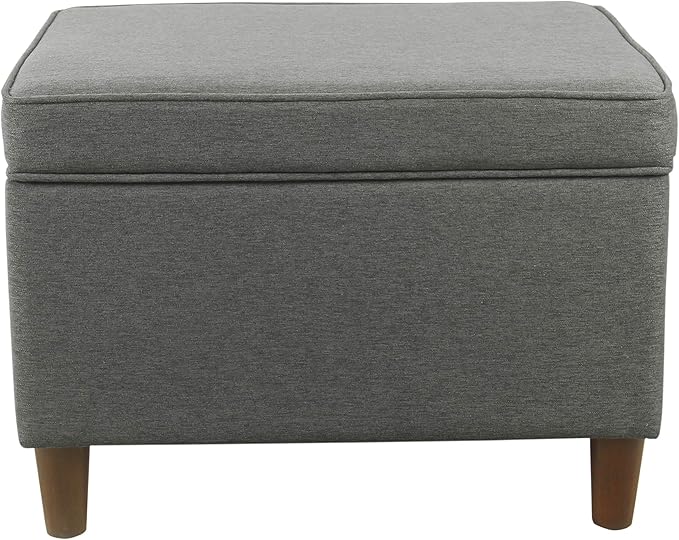 Home Decor | Dinah Collection Modern Storage Ottoman | Ottoman with Storage for Living Room & Bedroom (Grey)-DeskLoop Office