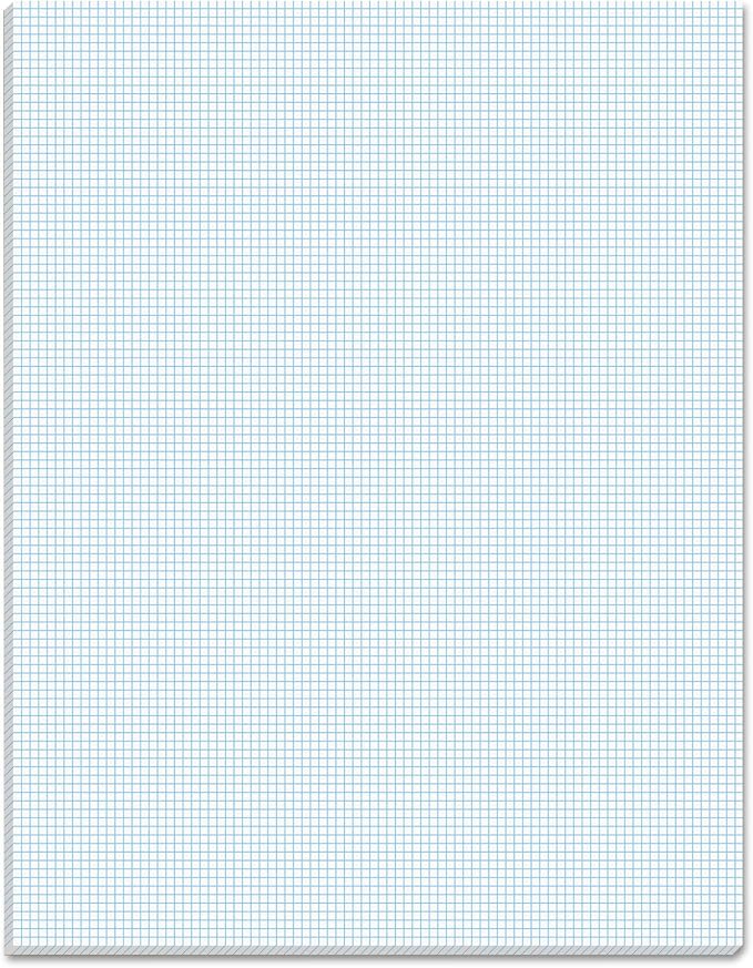 TOPS 33101 Quadrille Pads, 10 Squares/Inch, 8 1/2 x 11, White, 50 Sheets-DeskLoop Office