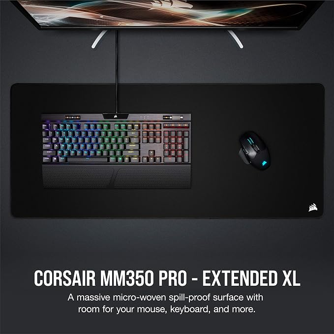 Corsair MM350 PRO Extended XL Premium Spill-Proof Cloth Gaming Mouse Pad – - Image 2