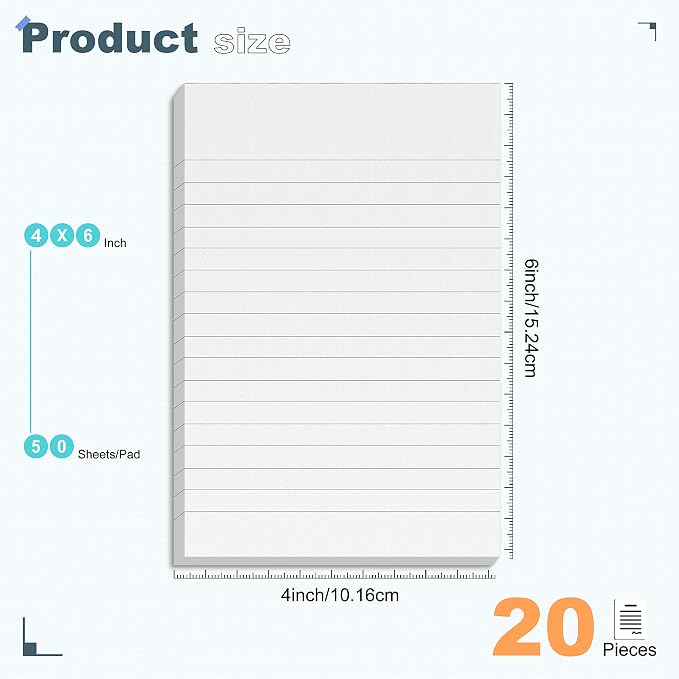 20 Pack Note Pads 50 Sheets Small Notepads 4x6 Inch Lined Writing Memo Pads - Image 2