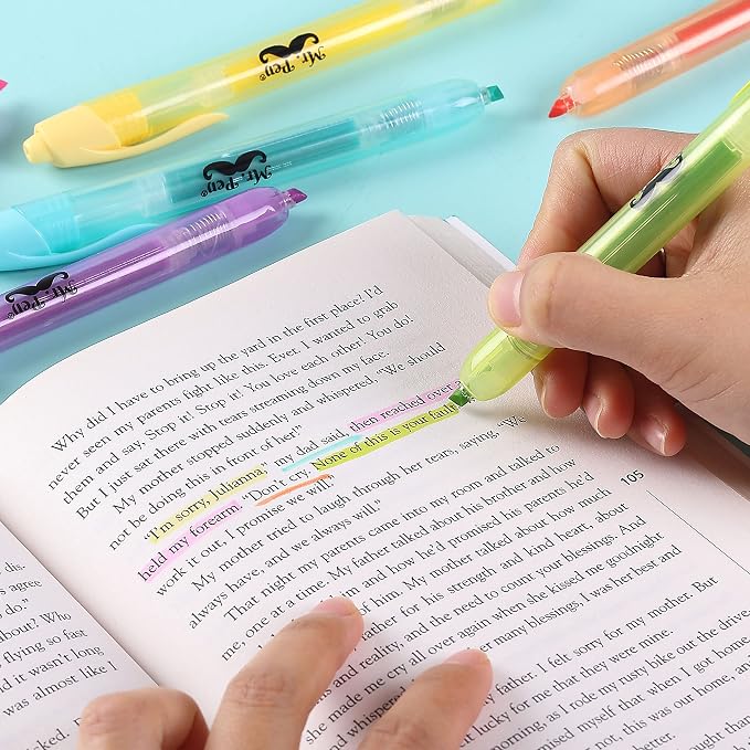 Mr. Pen- Retractable Highlighters, 6 Pack, Pastel Colors | Chisel Tip - Image 7