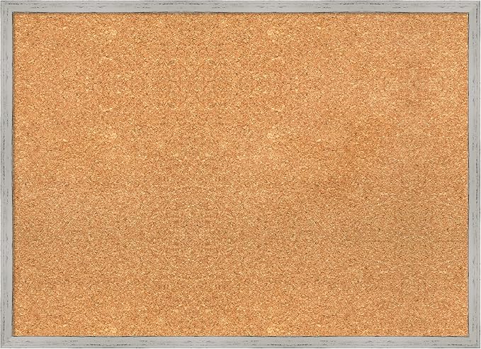 Amanti Art Natural Cork Board for Wall, 21x29 Vision Board with White Frame, Medium Corkboard Office Decor for Home Organization, Cottage Corkboard Pinboard to Display Items for Home Organization in-DeskLoop Office