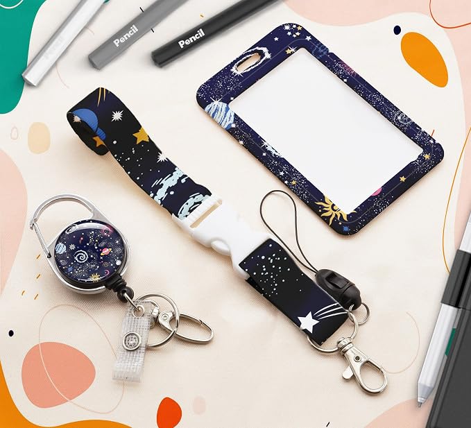 ID Badge Holder with Lanyard, Retractable ID Badge Card Holders Detachable Neck - Image 7