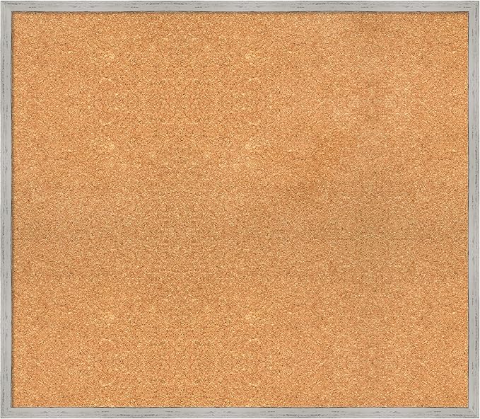Amanti Art Natural Cork Board for Wall, 27x31 Vision Board with White Frame, Large Corkboard Office Decor for Home Organization, Cottage Corkboard Pinboard to Display Items for Home Organization in-DeskLoop Office