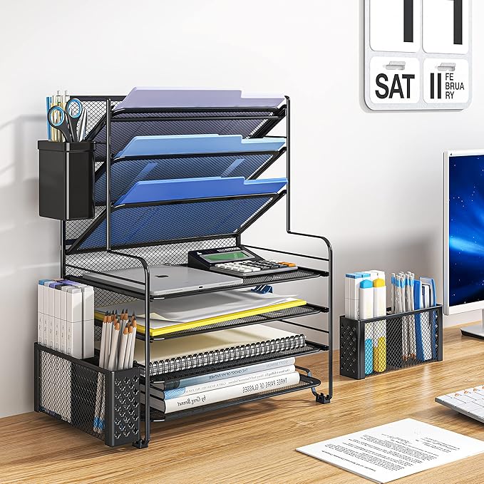 Simple Trending 7 Tier Desk File Organizer, Letter Tray Paper Organizer - Image 2