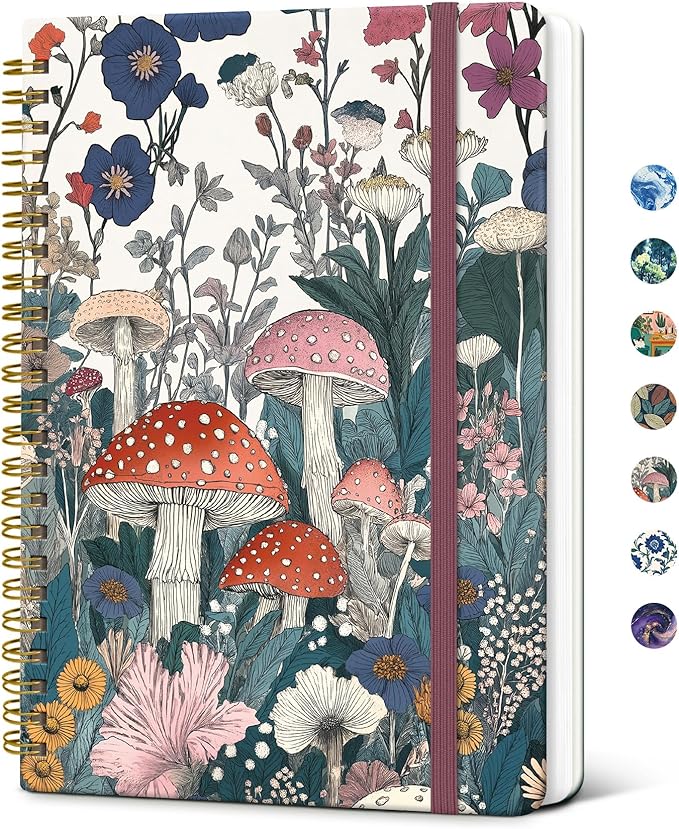 Taja Spiral Journal Notebook for Women, Pretty Hardcover Lined Notebook for by Taja