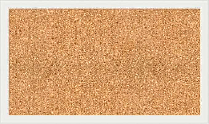 Amanti Art Natural Cork Board for Wall, 29x49 Vision Board with White Frame, Oversize Corkboard Office Decor for Home Organization, Casual Corkboard Pinboard to Display Items for Home Organization in-DeskLoop Office