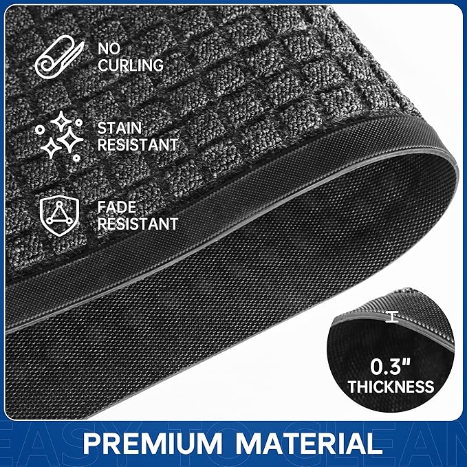 Durable Front Door Mat, 60" x 36" Heavy Duty Indoor Outdoor Doormat for Entryway, Non-Slip Rubber Backing, Stain and Fade Resistant Commercial Floor Mat for Home Office Entry-DeskLoop Office