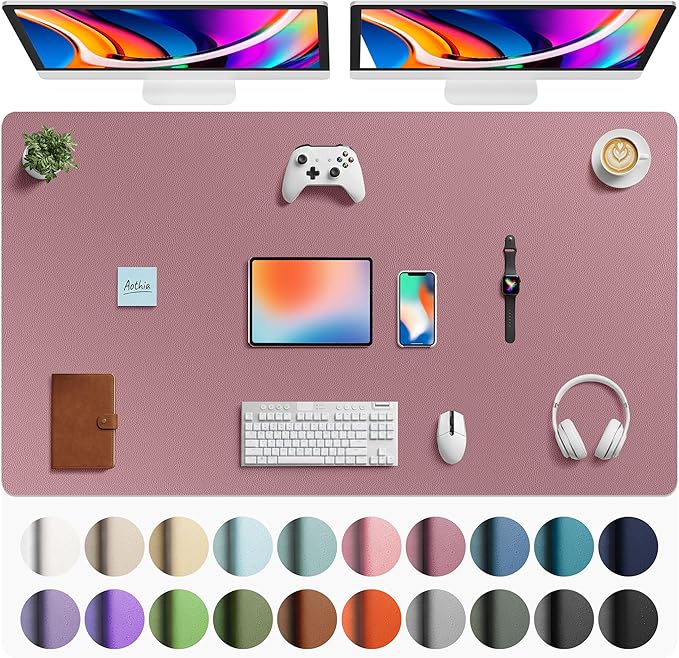 Aothia Faux Leather Desk Mat by AothiaSimpleNaturalUnique