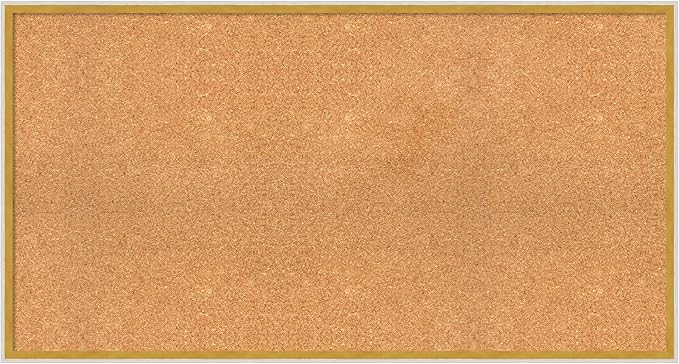 Amanti Art Natural Cork Board for Wall, 23x43 Vision Board with White Frame, Oversize Corkboard Office Decor for Home Organization, Modern Corkboard Pinboard to Display Items for Home Organization in-DeskLoop Office