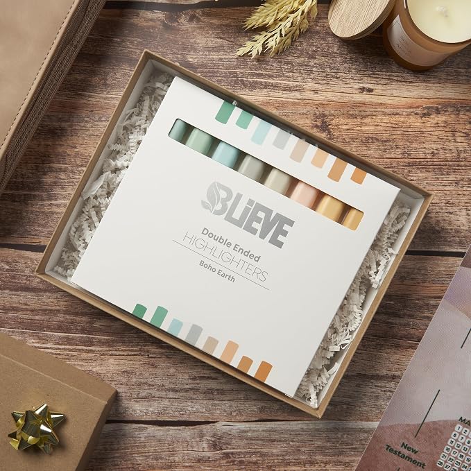 BLIEVE Bible Highlighters No Bleed Through, Pastel Colors, Dual Tip, 8 Pack | - Image 7