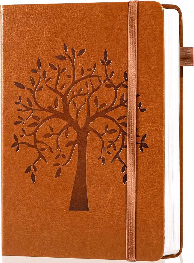 CAGIE Leather Bound Journal for Men & Women, A5 Lined Notebook by CAGIE