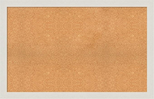 Amanti Art Natural Cork Board for Wall, 29x45 Vision Board with White Frame, Oversize Corkboard Office Decor for Home Organization, Country Rustic Corkboard Pinboard to Display Items for Home-DeskLoop Office
