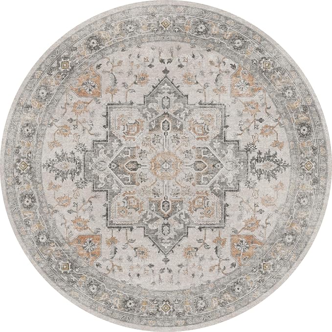 GENIMO 3FT Round Area Rugs for Living Room, Circle Rugs Machine Washable Low - Image 6