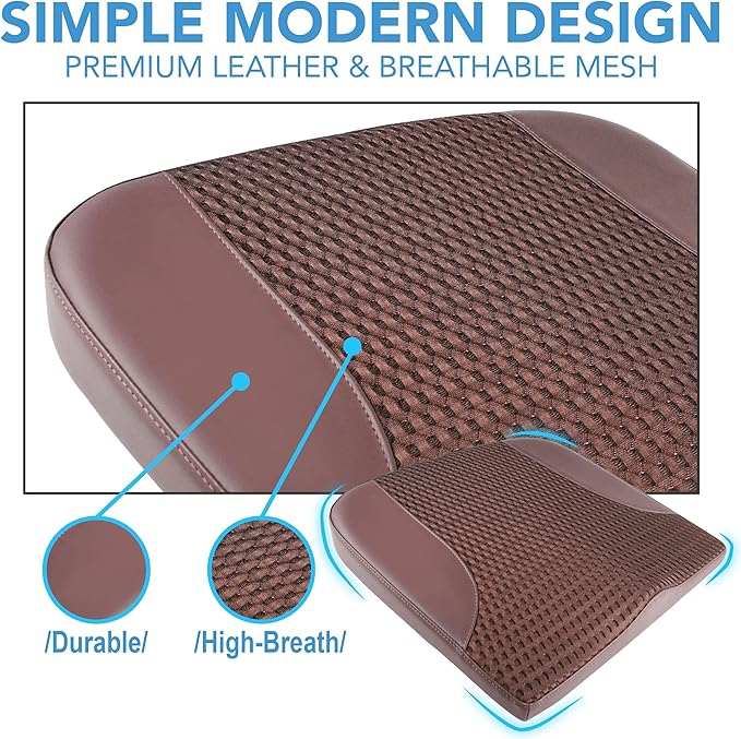 Car Seat Cushion, Comfortable Memory Foam Seat Pillow for Driving, Sciatica-Back Pain Relief, Cushion for Car-Truck, Office, Wheelchair - Brown-DeskLoop Office