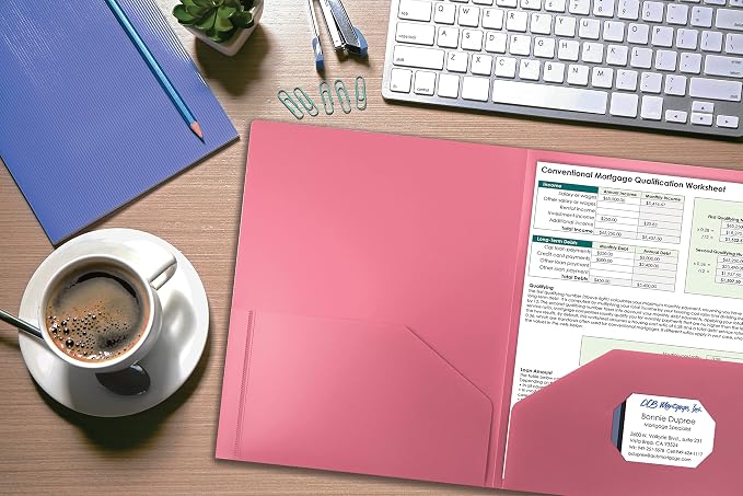Better Office Products Heavyweight Plastic 2 Pocket Portfolio Folder, Letter - Image 2