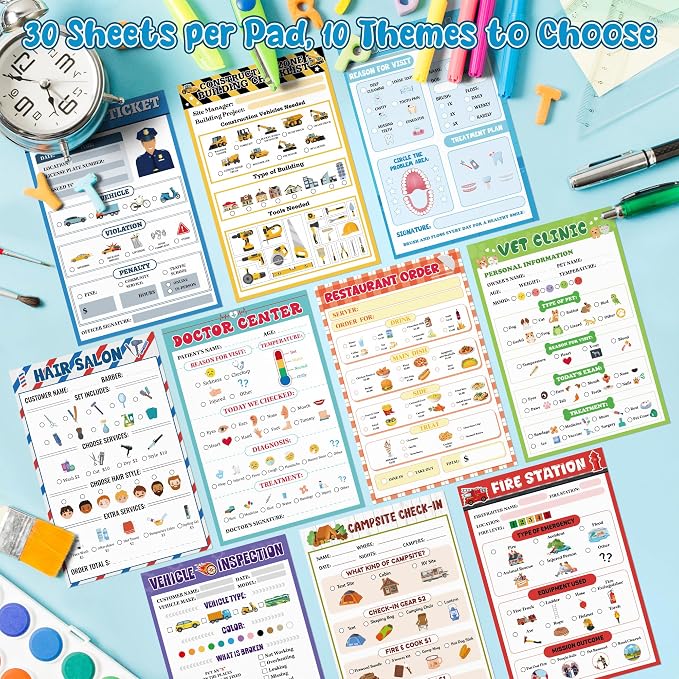 TICIAGA Kids Pretend Play Notepads - Image 2