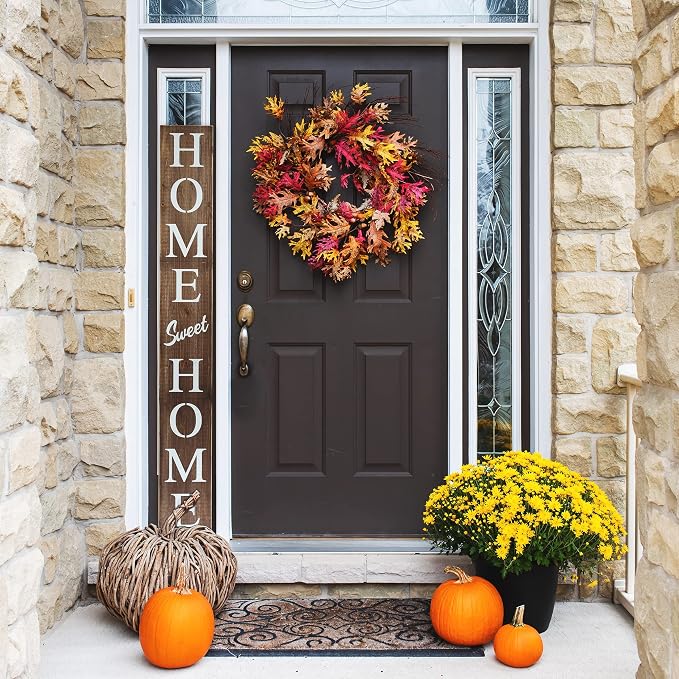 Home Sweet Home Sign for Front Door, Wood Rustic Front Porch Décor, Farmhouse - Image 3
