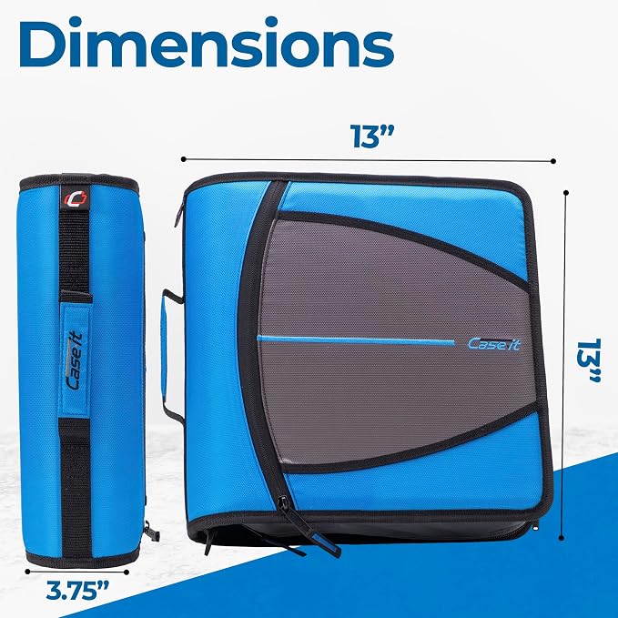 Case-it Mighty Zip Tab Zipper Binder, Expanding File Folder and Shoulder Strap - Image 5