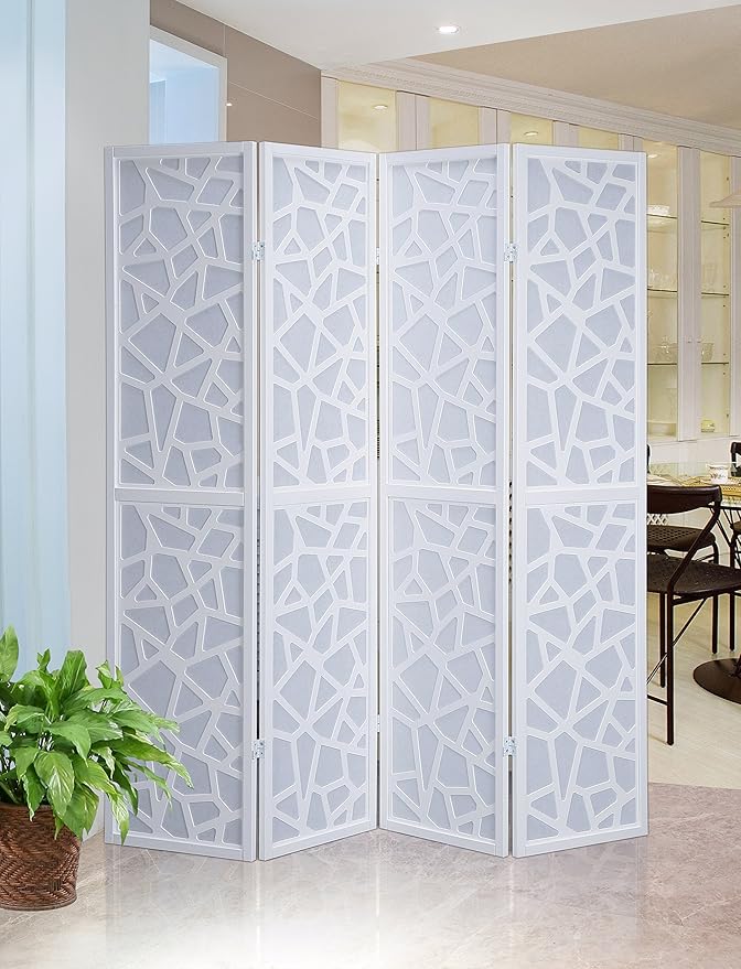 NicBex Room Divider 4 Panel Room Dividers with Paper-Looking Partition Room Dividers and Folding Privacy Screens Wall Divider for Home, Office, Room Separation,70" W x 1" D x 70" H, White-DeskLoop Office