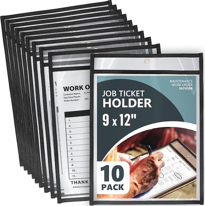 10 Pack Job Ticket Holders 9x12 by Juzari