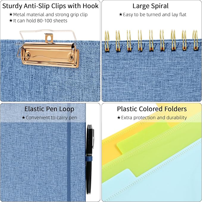 Ospelelf Foldable Spiral Clipboard Folio - Image 4