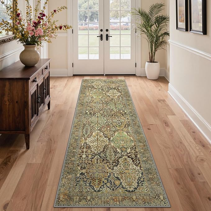 GENIMO Runner Rug 2x7 Machine Washable Non Slip Vintage Hallway Runner Rug - Image 2