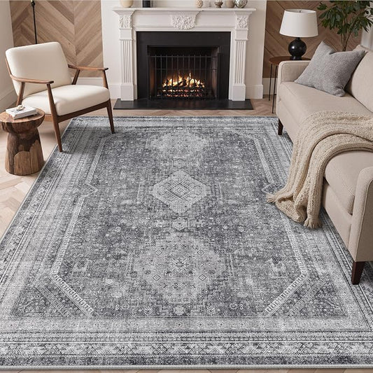 GENIMO 6x9 Area Rugs for Living Room, Machine Washable Non Slip Rugs, Low Pile by GENIMO