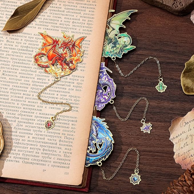Fantasy Fourth Wings Dragon Bookmarks -4 Designs: Fire Red, Ice Blue, Thunder - Image 5