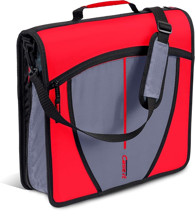 Case-it Mighty Zip Tab School Zipper Binder | 3-Inch O-Rings, 600-Sheet Capacity by Case-it
