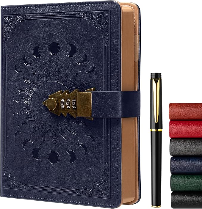 ZXHQ Lock Diary for Women & Men, A5 240 Pages Lockable Journal by ZXHQ