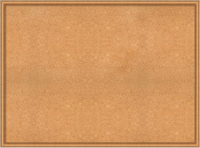 Amanti Art Natural Cork Board for Wall, 34x46 Vision Board with Bronze Frame, Oversize Corkboard Office Decor for Home Organization, Casual Corkboard Pinboard to Display Items for Home Organization-DeskLoop Office