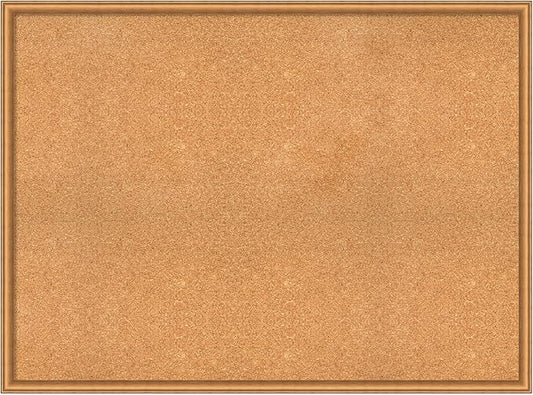 Amanti Art Natural Cork Board for Wall, 34x46 Vision Board with Bronze Frame, Oversize Corkboard Office Decor for Home Organization, Casual Corkboard Pinboard to Display Items for Home Organization-DeskLoop Office