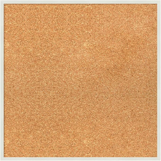 Amanti Art Natural Cork Board for Wall, 19x19 Vision Board with White Frame, Small Corkboard Office Decor for Home Organization, Modern Corkboard Pinboard to Display Items for Home Organization in-DeskLoop Office